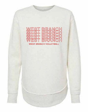 2026 West Branch Volleyball Lat - Women's Weekend Crewneck Sweatshirt (Letter Design)