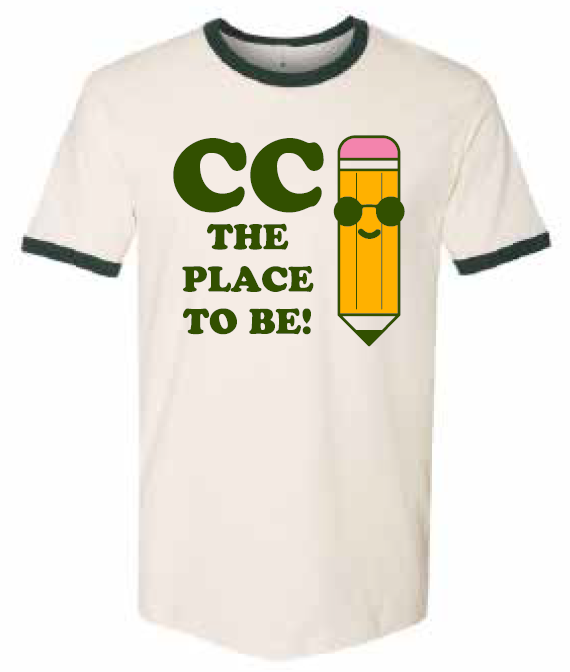 2025 Coralville Central Next Level Unisex Cotton Ringer T-Shirt (Pencil Design)