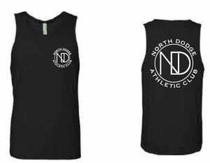 2025 North Dodge Athletic Club Next Level Men's Cotton Muscle Tank (front and back)
