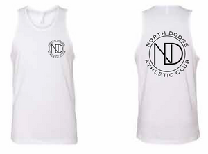 2025 North Dodge Athletic Club Next Level Men's Cotton Muscle Tank (front and back)