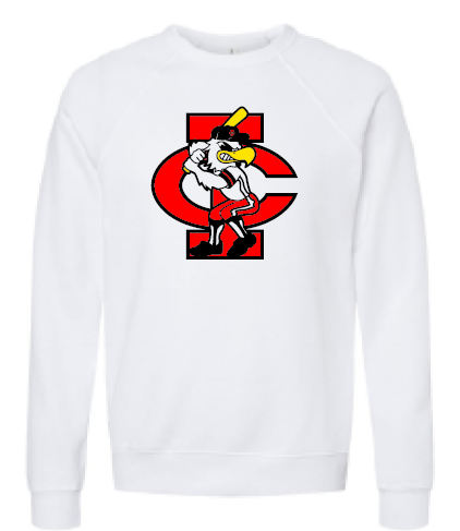 2024 Little Hawk Baseball BELLA + CANVAS - Sponge Fleece Raglan Crewneck Sweatshirt