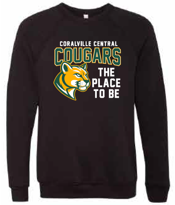 2025 Coralville Central BELLA + CANVAS - Sponge Fleece Raglan Crewneck Sweatshirt