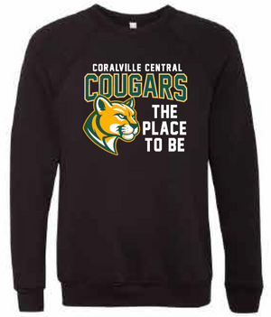 2025 Coralville Central BELLA + CANVAS - Sponge Fleece Raglan Crewneck Sweatshirt