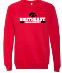 2025 Southeast Boys Cross Country BELLA + CANVAS - Sponge Fleece Raglan Crewneck Sweatshirt