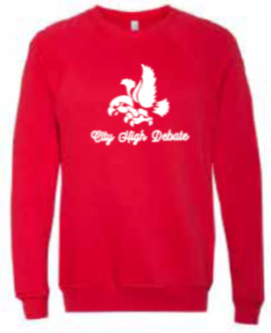 2025 City High Debate BELLA + CANVAS - Sponge Fleece Raglan Crewneck Sweatshirt (Debate Design)