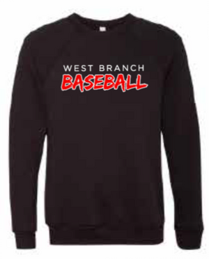 2026 West Branch Baseball BELLA + CANVAS - Sponge Fleece Raglan Crewneck Sweatshirt (Baseball)