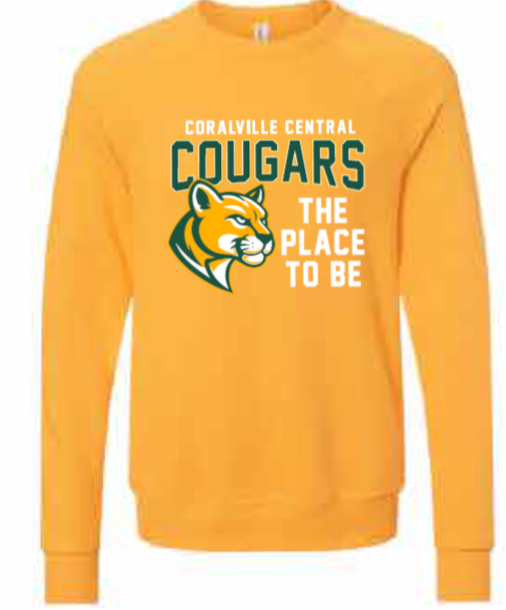 2025 Coralville Central BELLA + CANVAS - Sponge Fleece Raglan Crewneck Sweatshirt