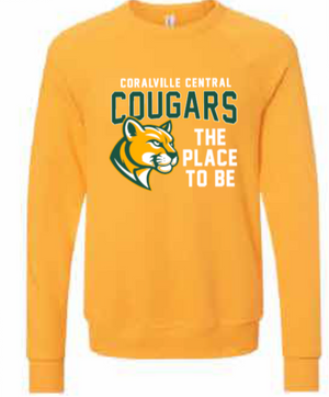 2025 Coralville Central BELLA + CANVAS - Sponge Fleece Raglan Crewneck Sweatshirt