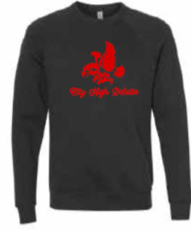 2025 City High Debate BELLA + CANVAS - Sponge Fleece Raglan Crewneck Sweatshirt (Debate Design)