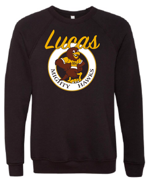 2023 Lucas Elementary BELLA + CANVAS - Unisex Sponge Fleece Raglan Crewneck Sweatshirt