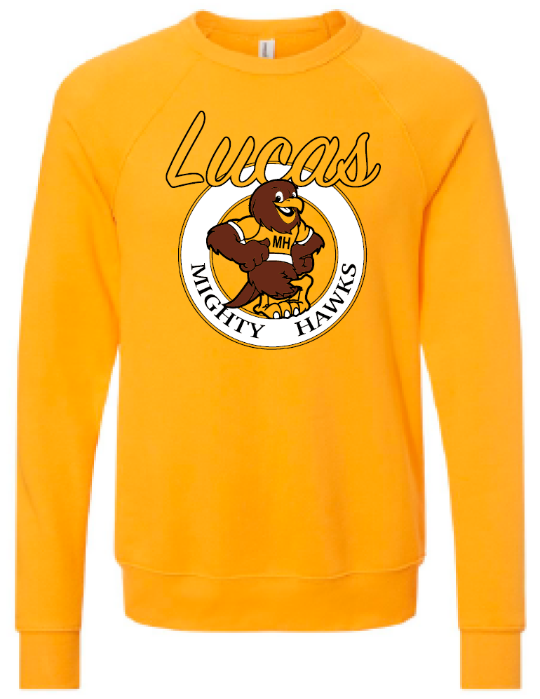 2023 Lucas Elementary BELLA + CANVAS - Unisex Sponge Fleece Raglan Crewneck Sweatshirt