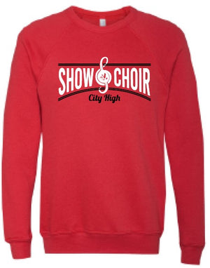 2024 City High Vocal Music and Show Choir BELLA + CANVAS - Sponge Fleece Raglan Crewneck Sweatshirt - <b>with Personalization Option</b> (Show Choir Design)