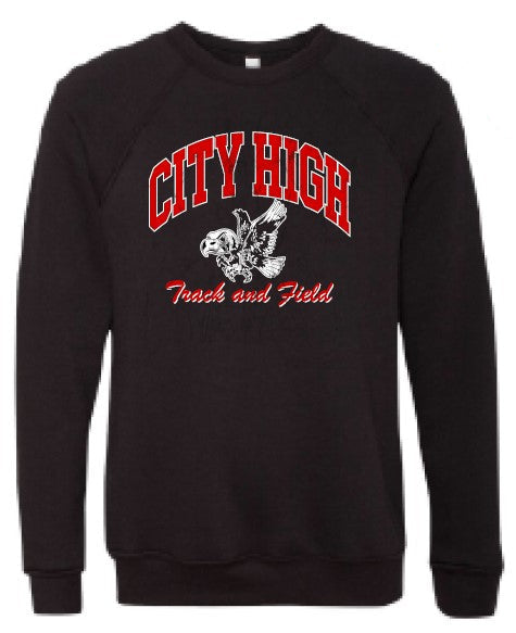 2025 City High Boys Track & Field BELLA + CANVAS - Sponge Fleece Raglan Crewneck Sweatshirt