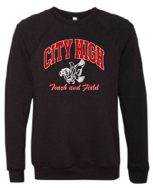 2025 City High Boys Track & Field BELLA + CANVAS - Sponge Fleece Raglan Crewneck Sweatshirt