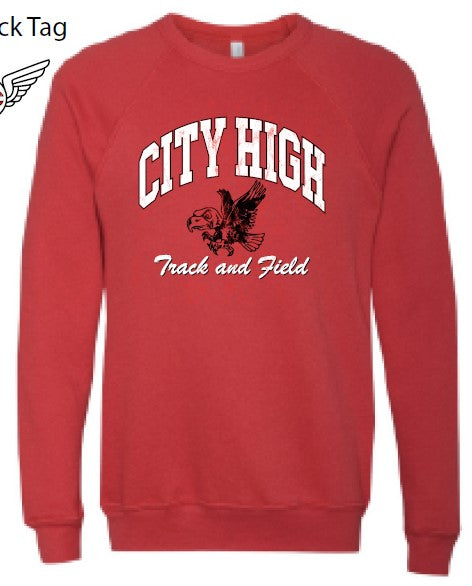 2025 City High Boys Track & Field BELLA + CANVAS - Sponge Fleece Raglan Crewneck Sweatshirt