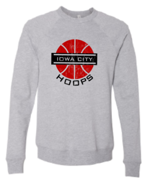 2024 Iowa City Hoops BELLA + CANVAS - Sponge Fleece Raglan Crewneck Sweatshirt (Ball Design)