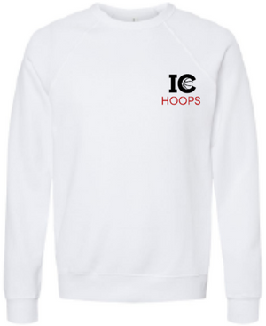 2024 Iowa City Hoops BELLA + CANVAS - Sponge Fleece Raglan Crewneck Sweatshirt (Pocket Logo Design)