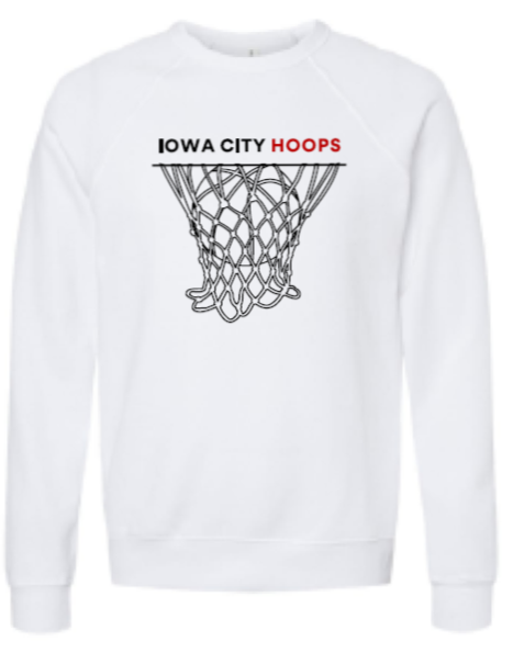 2024 Iowa City Hoops BELLA + CANVAS - Sponge Fleece Raglan Crewneck Sweatshirt (Net Design)