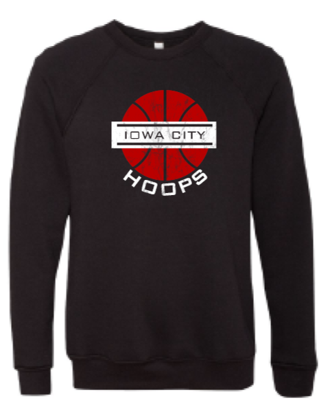 2024 Iowa City Hoops BELLA + CANVAS - Sponge Fleece Raglan Crewneck Sweatshirt (Ball Design)