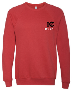 2024 Iowa City Hoops BELLA + CANVAS - Sponge Fleece Raglan Crewneck Sweatshirt (Pocket Logo Design)