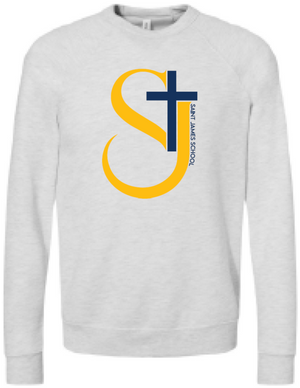 2024 St. James Elementary BELLA + CANVAS - Sponge Fleece Raglan Crewneck Sweatshirt (Cross Design)