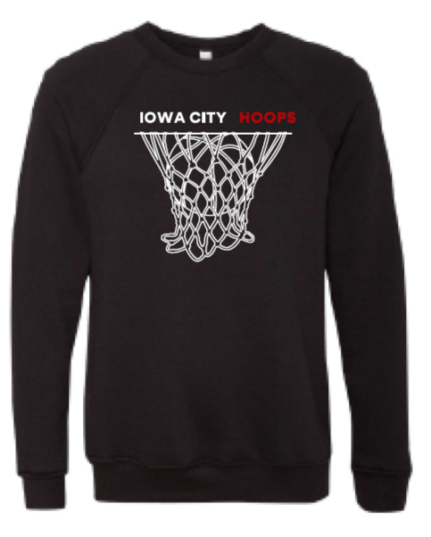 2024 Iowa City Hoops BELLA + CANVAS - Sponge Fleece Raglan Crewneck Sweatshirt (Net Design)