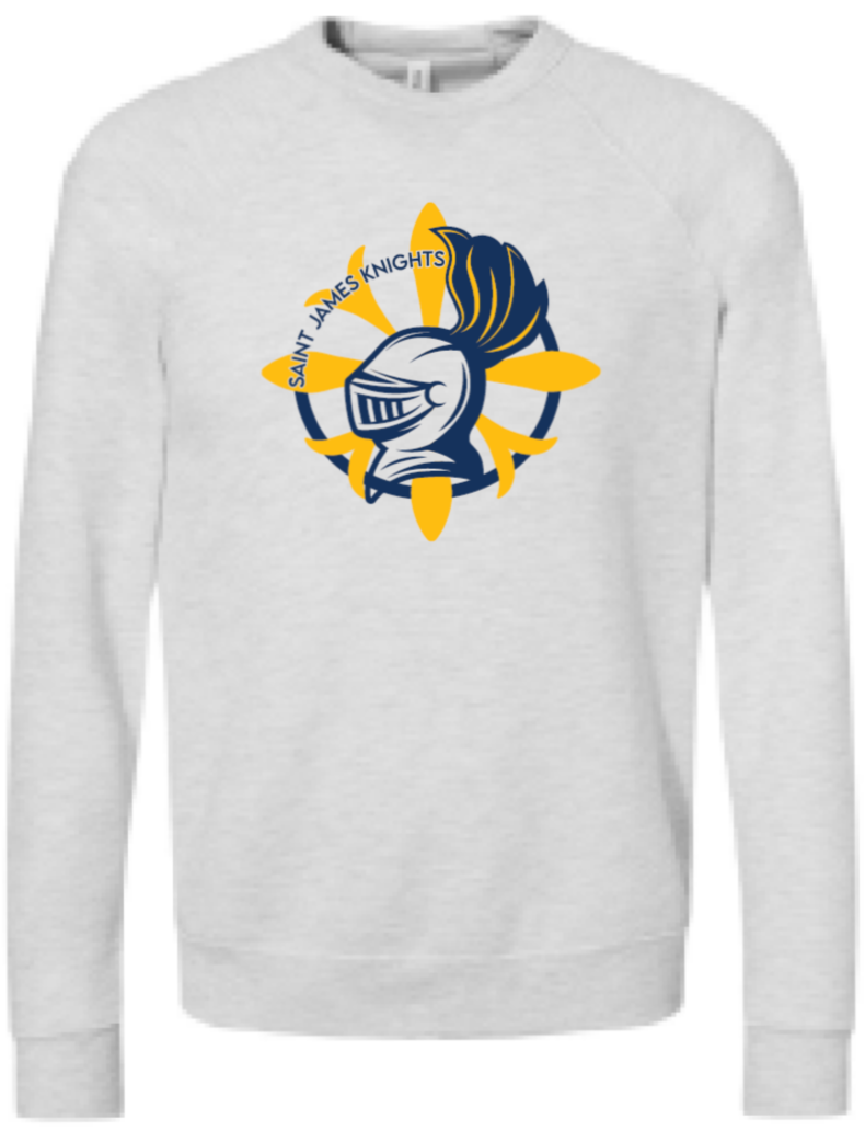 2024 St. James Elementary BELLA + CANVAS - Sponge Fleece Raglan Crewneck Sweatshirt (Knight Design)