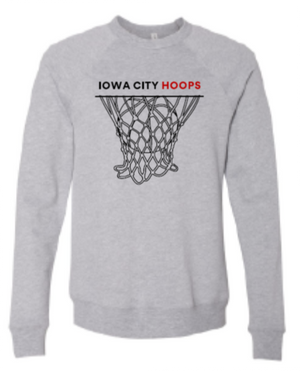 2024 Iowa City Hoops BELLA + CANVAS - Sponge Fleece Raglan Crewneck Sweatshirt (Net Design)