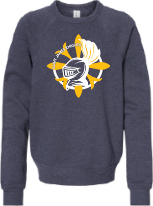 2024 St. James Elementary BELLA + CANVAS - <b>Youth</b> Sponge Fleece Crewneck Sweatshirt (Knight Design)