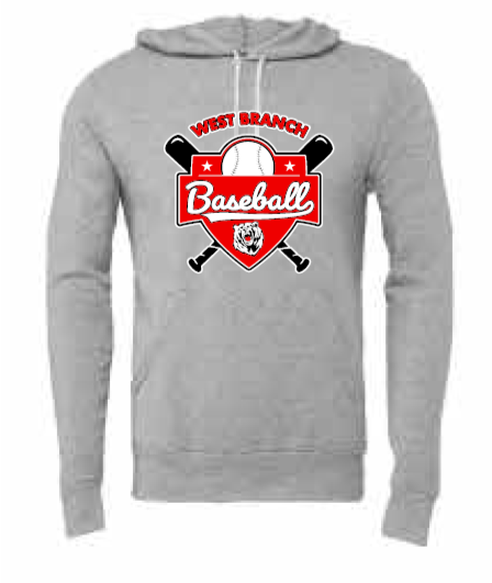 2026 West Branch Baseball BELLA + CANVAS - Unisex Sponge Fleece Hoodie (Logo)