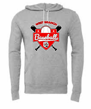 2026 West Branch Baseball BELLA + CANVAS - Unisex Sponge Fleece Hoodie (Logo)