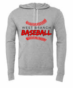 2026 West Branch Baseball BELLA + CANVAS - Unisex Sponge Fleece Hoodie (Threads)