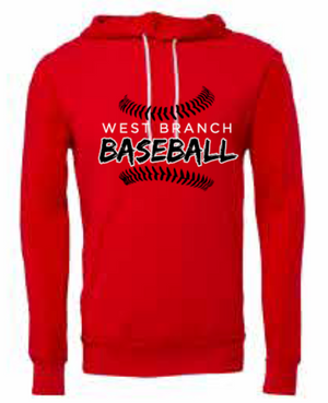 2026 West Branch Baseball BELLA + CANVAS - Unisex Sponge Fleece Hoodie (Threads)