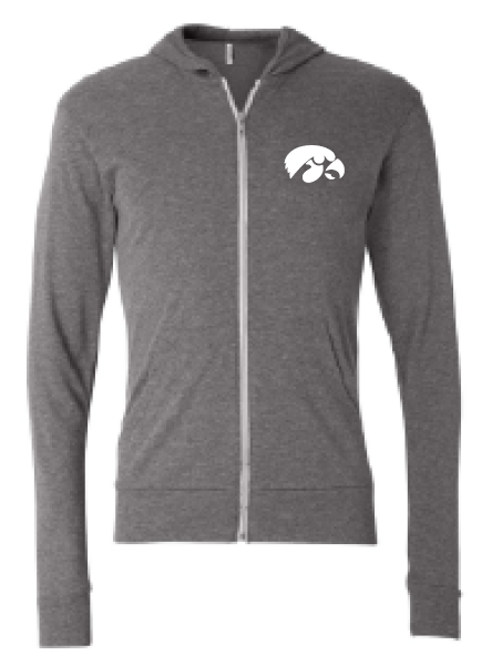 2025 City High Fall Spirit Threadfast Apparel - Unisex Triblend Full-Zip Lightweight Hooded Sweatshirt(Hawk Design)