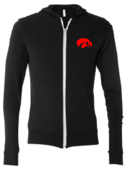 2025 City High Fall Spirit Threadfast Apparel - Unisex Triblend Full-Zip Lightweight Hooded Sweatshirt(Hawk Design)