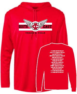 2024 South East Track & Field Badger - B-Core Long Sleeve Hooded T-Shirt