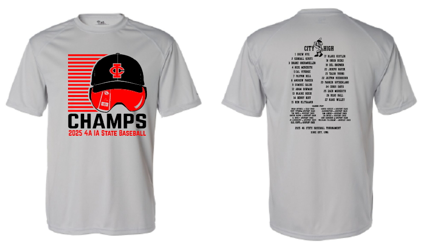 2025 City High State Baseball Champs Badger - B-Core Sport Shoulders T-Shirt