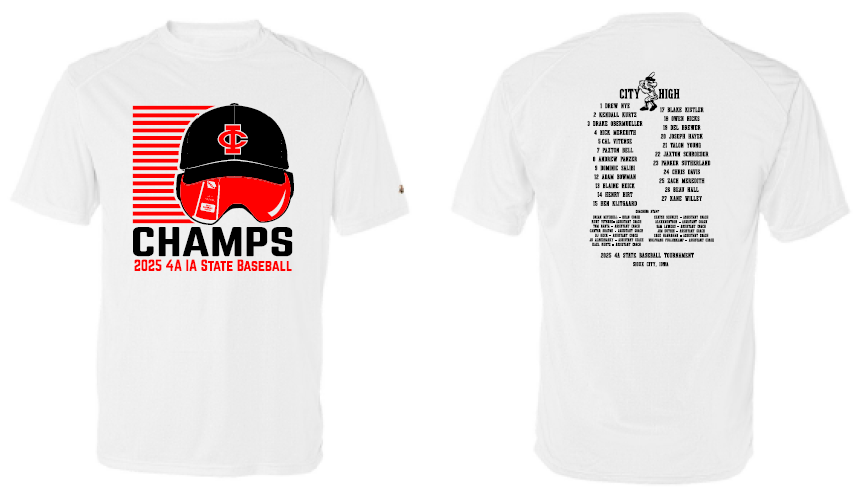 2025 City High State Baseball Champs Badger - B-Core Sport Shoulders T-Shirt