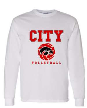 2025 City High Volleyball Gildan - Heavy Cotton™ Long Sleeve T-Shirt (Hawk Design)