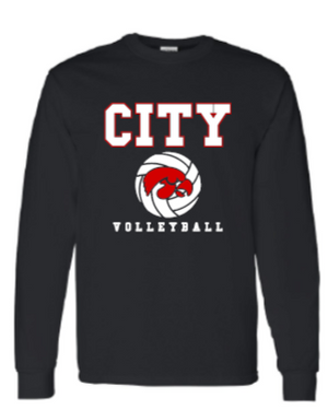 2025 City High Volleyball Gildan - Heavy Cotton™ Long Sleeve T-Shirt (Hawk Design)