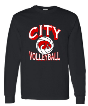 2025 City High Volleyball Gildan - Heavy Cotton™ Long Sleeve T-Shirt (Shadow Design)