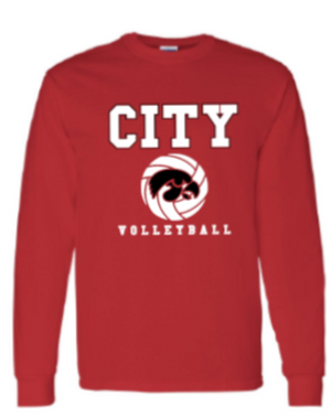 2025 City High Volleyball Gildan - Heavy Cotton™ Long Sleeve T-Shirt (Hawk Design)