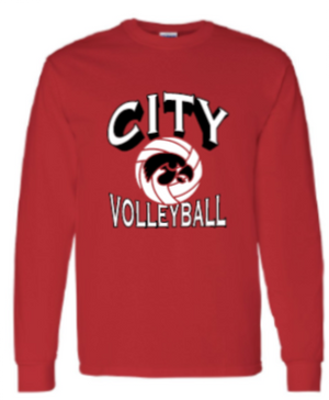 2025 City High Volleyball Gildan - Heavy Cotton™ Long Sleeve T-Shirt (Shadow Design)