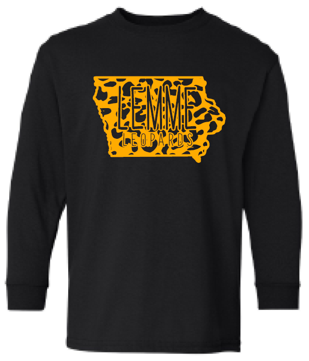 2024 Lemme Leopards Gildan - Heavy Cotton™ <b>Youth</b> Long Sleeve T-Shirt (Iowa Design)