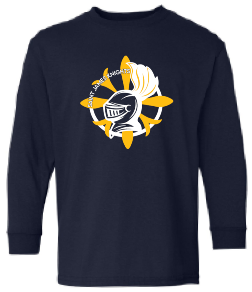 2024 St. James Elementary Gildan - Heavy Cotton™ <b>Youth</b> Long Sleeve T-Shirt (Knight Design)