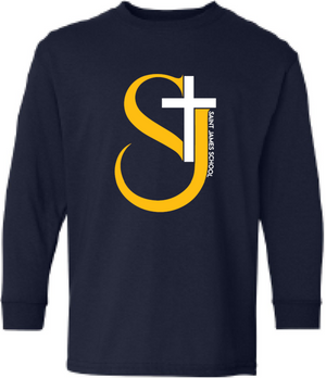 2024 St. James Elementary Gildan - Heavy Cotton™ <b>Youth</b> Long Sleeve T-Shirt (Cross Design)