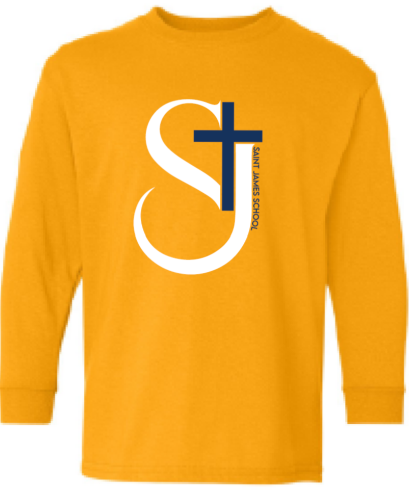 2024 St. James Elementary Gildan - Heavy Cotton™ <b>Youth</b> Long Sleeve T-Shirt (Cross Design)