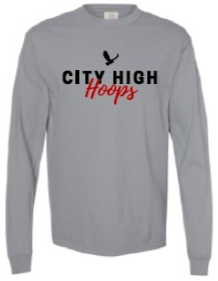 2024 City High Girls Basketball Comfort Colors - Garment-Dyed Heavyweight Long Sleeve T-Shirt (Hoops Design)