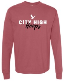 2024 City High Girls Basketball Comfort Colors - Garment-Dyed Heavyweight Long Sleeve T-Shirt (Hoops Design)