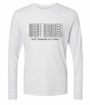 2026 West Branch Volleyball Next Level - Unisex Triblend Long Sleeve T-Shirt (Letter Design)